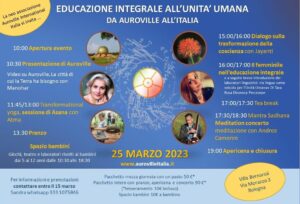 “Educazione Integrale all’Unità Umana, da Auroville all’Italia”| 25 Marzo 2023 | Villa Bernaroli | Via Morozzo 3 | Bologna