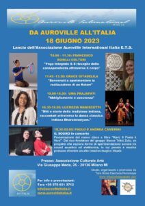 Da Auroville all’Italia | 18 Giugno 2023 | Associazione Artè  Centro Yoga | Milano